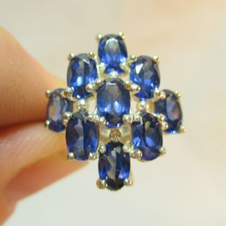 Vintage Estate Sterling Silver 925 Ring With Blue Gemstones - 5.  8 Grams - Size 8