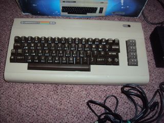 COMMODORE 64 COMPUTER WITH POWER CONVERTER MONITOR CABLE & BOX 2