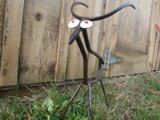 Vintage Nova Scotia Metal Folk Art Lawn Ornament Whimsical Deer By Bazil Rodgers