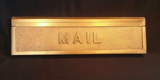 Vtg American Device Co.  Cast Brass Letter Mail Drop Slot Steeleville,  Ill.  Usa
