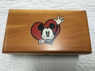 Vintage Disney Character Mickey Mouse Jewelry Box Wood Cedar Chest By Lane