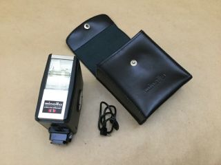 Vintage Minolta Electroflash S Flash With Cover Case Japan