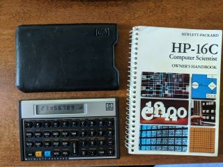 Hewlett - Packard HP - 16C Computer Scientist Calculator with Case and Handbook 5