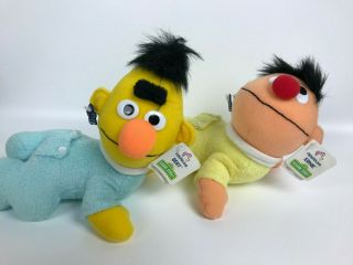 Vintage Applause 1985 Stuffed Sesame Street Baby Ernie & Bert Crawling Plush