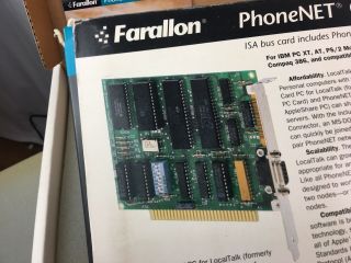 Rare Old Stock - Open Box FARALLON PHONENET CARD PC (Apple LocalTalk) ISA Bus 5