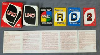 Vintage 1979 Uno Card Game Complete Cards Box Instructions Advertisments