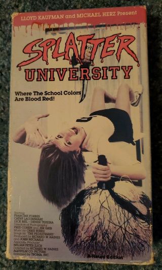 Vintage Splatter University Vhs R - Rated Edition Horror Movie Vestron Troma
