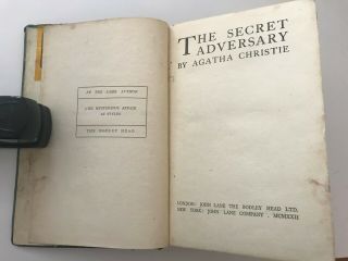 1st edition 1922 - The Secret Adversary by Agatha Christie 6