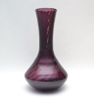 Purple Mid Century Vintage Scandinavian Style Italian Art Glass Vase From Empoli