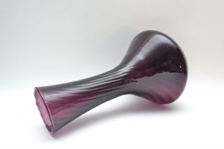 Purple Mid Century Vintage Scandinavian Style Italian Art Glass Vase from Empoli 3