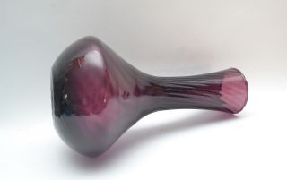Purple Mid Century Vintage Scandinavian Style Italian Art Glass Vase from Empoli 5