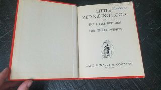 Vintage 1935 Little Red Riding - Hood Little Red Hen Three Wishes Rand McNally &Co 4