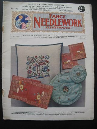 Fancy Needlework Illustrated No.  105 With Transfer,  C.  1932
