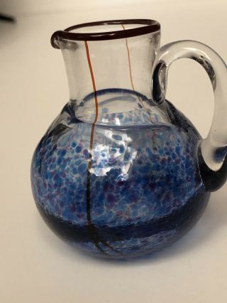 Vntg Bertil Vallien Kosta Boda Art Glass Vase Unique Blue Swirl Crossing Pattern
