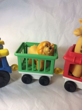 VTG 1991 FISHER PRICE Little People CIRCUS Train Play SET Pull Toy ANIMAL 2373 4
