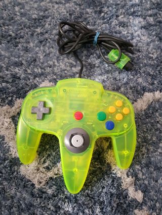 Vintage Neon Lime Green Nintendo 64 Controller - Authentic N64