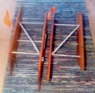 2 Vntg Authentic The Double Running Trolling Board Mfg.  Wood Flags Fish