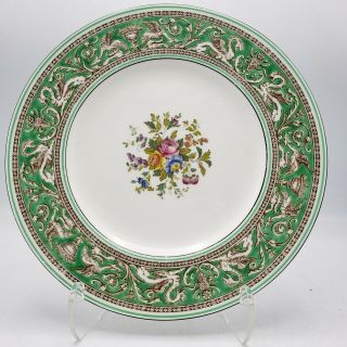 Vintage Floral Wedgwood Florentine Green W1232 Dinner Plate 10 3/4 "