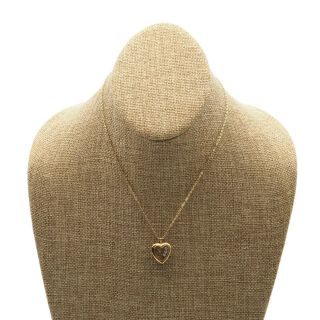 Vintage Estate 14k Gf Ppg Heart Shaped And Round Locket Necklace 15.  5 Inch