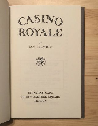 Casino Royale Ian Fleming James Bond First Edition Library 1st Ed.  Fascimile F/F 10