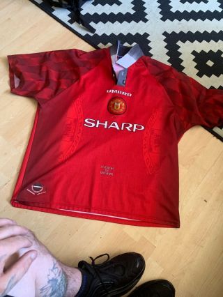 Manchester United Man Utd Vintage 1996 - 1998 96 - 98 Umbro Home Size Xxl