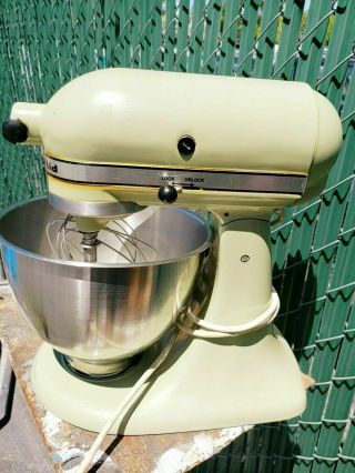 Vintage Mid Century Avacado Green Kitchenaid With Attachments 2