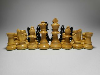 Vintage Staunton Style Wood Chess Set Felt & Weighted 2 3/4 " King,  Wood Box