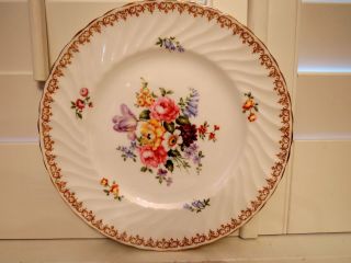 Vintage Crown Staffordshire Summer Bouquet 10.  5 " Dinner Plate