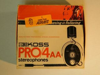 Vintage KOSS Pro/4AA Stereophones Headphones And Paperwork 3