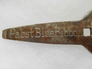 Vintage Early 1900 ' s Pabst Blue Ribbon PBR Bottle Opener w/ Square Gas Light Key 2