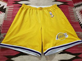 Vtg 80s 90s Champion Los Angeles Lakers Nba Basketball Shorts Waist 32