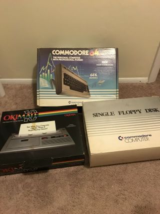 Commodore 64 Computer,  Vic 1541 Floppy Disc Drive,  Okimate 10 Printer And