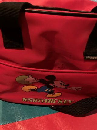 Vintage Disney Mickey Mouse Brunswick Bowling Red Bag Team Mickey - Bag Only