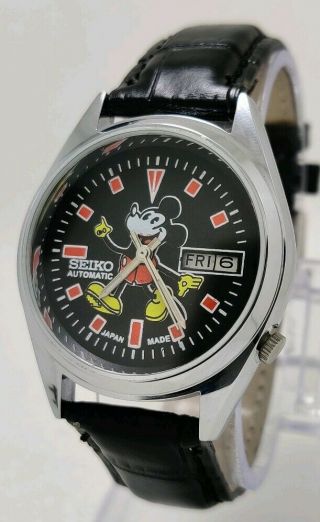 Vintage Seiko Mickey Mouse Cartoon Character Automatic Movement No.  6309 Watch 3