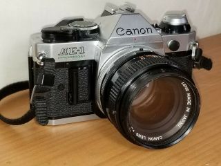 Canon Ae - 1 Program 35mm Slr Film Camera W/fd 50mm Lens 1:1.  4 S.  S.  C 55mm Sky A