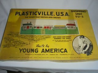 Vintage 1952 Plasticville Usa Shopping Unit Su - 5 Complete Railroad