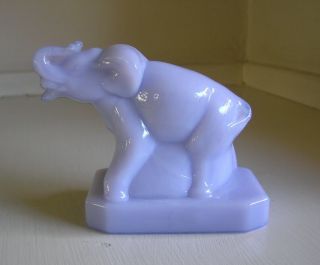 Vintage Boyd Zack The Elephant Figurine Delphite Blue Glass 5 Mark