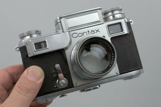 Contax IIIa 3a Rangefinder camera w/ Zeiss Sonnar 5cm ƒ/1.  5 lens - as - is 3