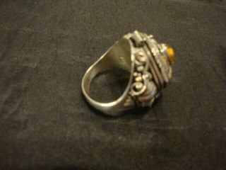Vintage Sterling Silver 925 Poison Pill RING Hidden Compartment Size 7 1/2 3