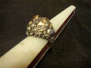 Vintage Sterling Silver 925 Poison Pill RING Hidden Compartment Size 7 1/2 4