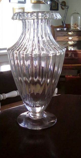 Dartington Crystal Vintage Large Antoinette Ribbed Glass Vase.