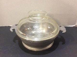 Old Vintage Guardian Service Cookware 1 Quart Casserole Aluminum Pan Glass Lid