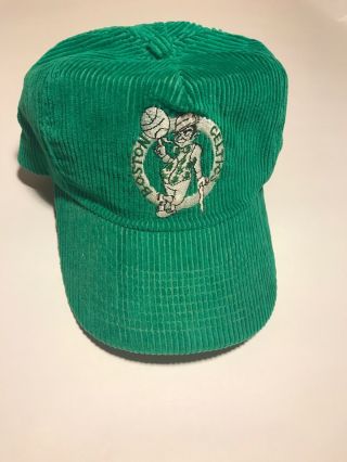Vintage Boston Celtics Green Corduroy Hat Cap Snapback Adjustable