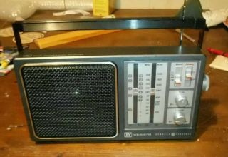 Vintage Ge Tv Sound Am Fm Wb 4 Band Wb Portable Radio 7 - 2945a &