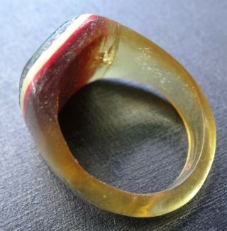 vintage very unusual celluloid ring B/W portrait film star multi colour - K147 3