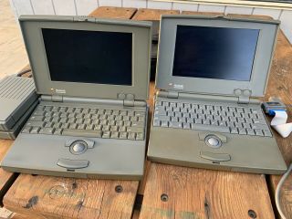 Apple Powerbook 100 X2,  2 External Floppy Drives,  Apple Carry Bag,  More