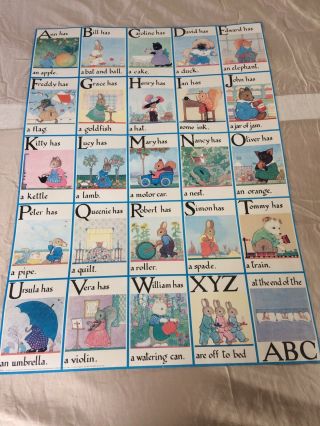 Vintage Poster ‘an Abc For You And Me’ By Margaret Tempest 1987 Condit