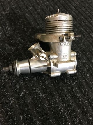 Vintage Rc K&b 35 Glow Model Engine With Dubro Exhaust