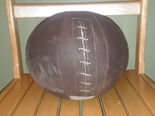 Vintage Brown Leather Medicine Ball 6 Lbs