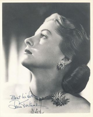 Joan Fontaine - Vintage Signed Matte Finish Photograph